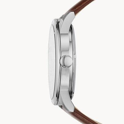 Fossil Flynn Automatic Black Dial Brown Leather Strap Watch for Men - BQ2270