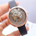 Fossil Suitor Mechanical Grey Dial Grey Leather Strap Watch for Women - BQ3265