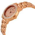 Burberry The City Diamonds Rose Dial Rose Gold Steel Strap Watch for Women - BU9225