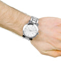 Burberry The City Chronograph Silver Dial Silver Steel Strap Watch for Men - BU9350
