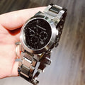 Burberry The City Black Dial Silver Steel Strap Watch for Men - BU9351
