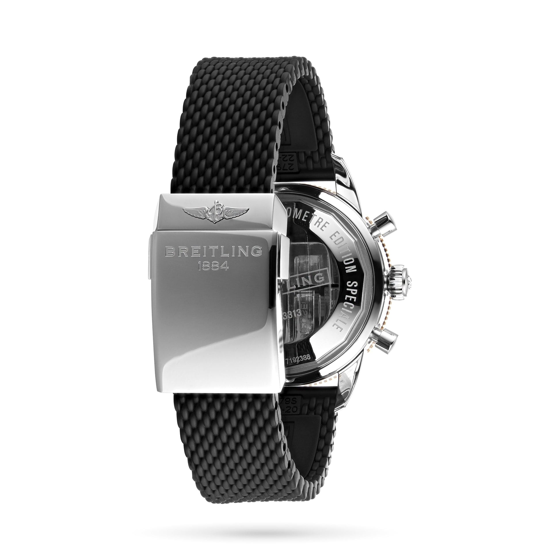 Breitling Superocean Heritage Chronograph 44 Black Dial Black Mesh Bracelet Watch for Men - U13313121B1S1