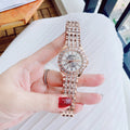 Bulova Phantom White Dial with Swarovski Baguettes Rose Gold Steel Strap Watch for Women - 98L268