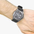 Bulova Marine Star Chronograph Black Dial Black Rubber Strap Watch for Men - 98B127