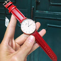 Daniel Wellington Classic Suffolk White Dial Brown Leather Strap Watch For Women - DW00100120