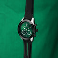 Maserati Traguardo Chronograph Green Dial Black Silicone Strap Watch For Men - R8871612043