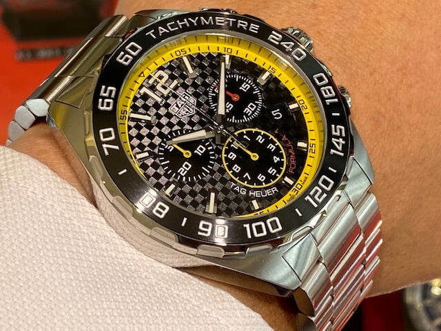 Tag Heuer Formula 1 Chronograph Black Dial Silver Steel Strap Watch for Men- CAZ101AC.BA0842