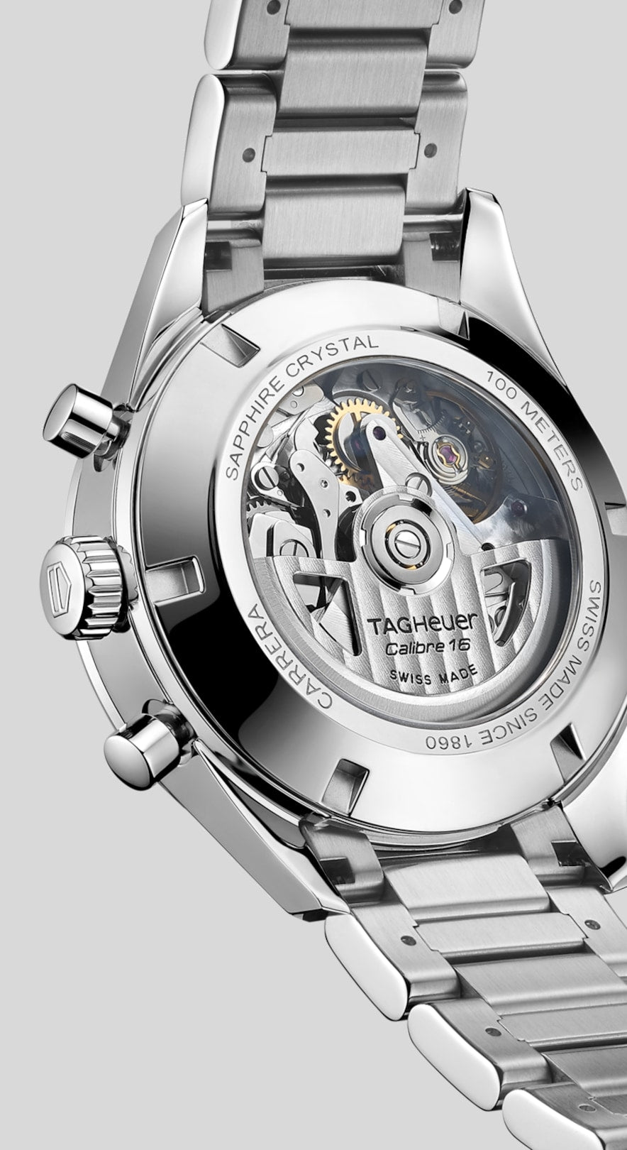 Tag Heuer Carrera Automatic Chronograph Black Dial Silver Steel Strap Watch for Men - CBK2110.BA0715
