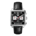 Tag Heuer Monaco Automatic Chronograph Black Dial Black Leather Strap Watch for Men - CBL2113.FC6177