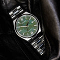Citizen Tsuyosa Automatic Camouflage Green Dial Silver Steel Strap Watch For Men - NJ0159-86X