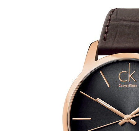 Calvin Klein City Chronograph Brown Dial Brown Leather Strap Watch for Men - K2G2G6G3