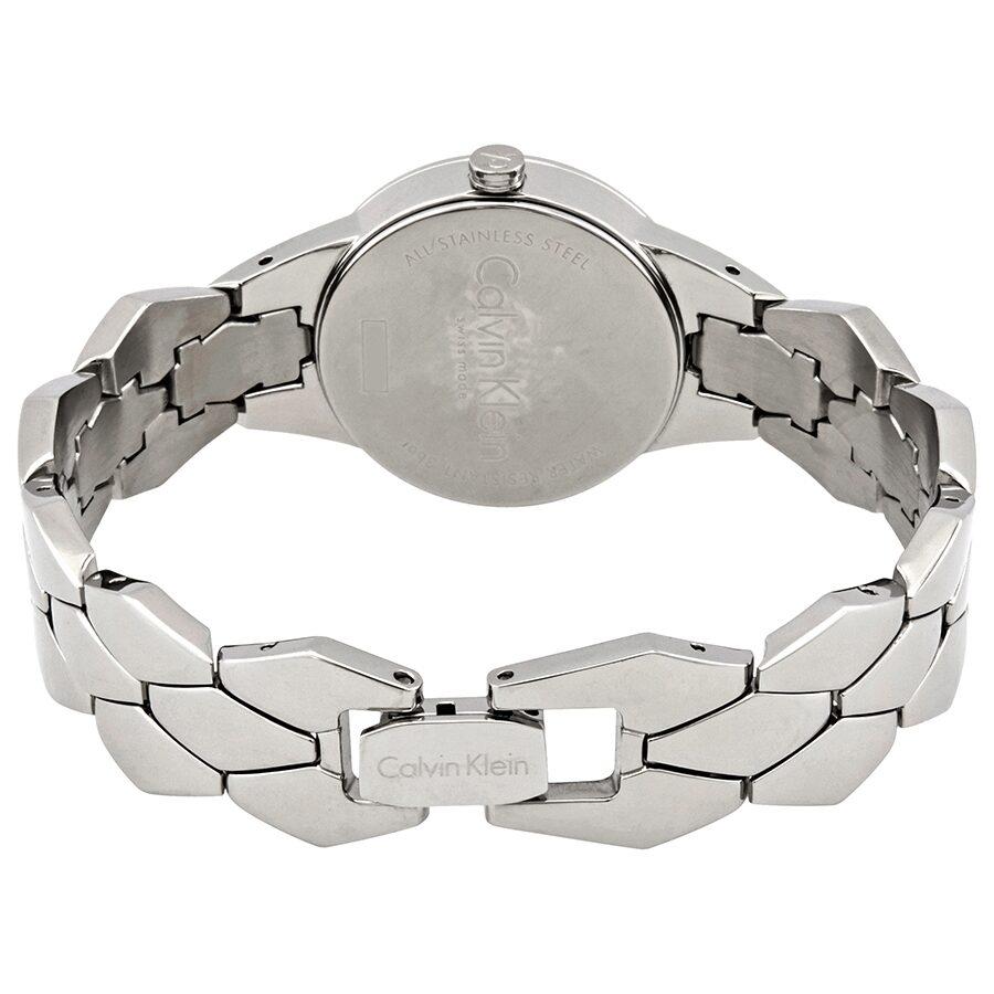 Calvin Klein Snake Black Dial Silver Steel Strap Watch For Women - K6E23141