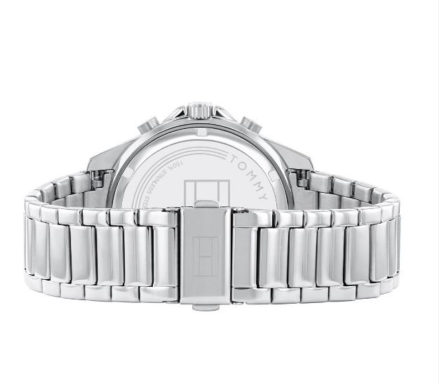 Tommy Hilfiger Aiden Chronograph Grey Dial Silver Steel Strap Watch For Men - 1791857