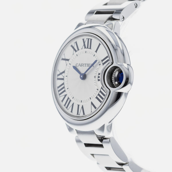Cartier Ballen Bleu De Cartier Silver Dial Silver Steel Strap Watch for Women - W6920084