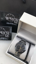 Calvin Klein Minimal Black Dial Black Mesh Bracelet Watch for Men - K3M214X1