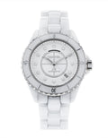 Chanel J12 Quartz Diamonds White Dial White Steel Strap Watch for Women - J12 H5703