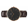 Daniel Wellington Classic York Black Dial Brown Leather Strap Watch For Men - DW00100128