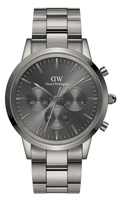 Daniel Wellington Iconic Link Chronograph Grey Dial Grey Steel Strap Watch for Men - DW00100643