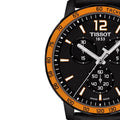 Tissot T Sport Quickster Chronograph Black Dial Black Rubber Strap Watch For Men - T095.417.36.057.01