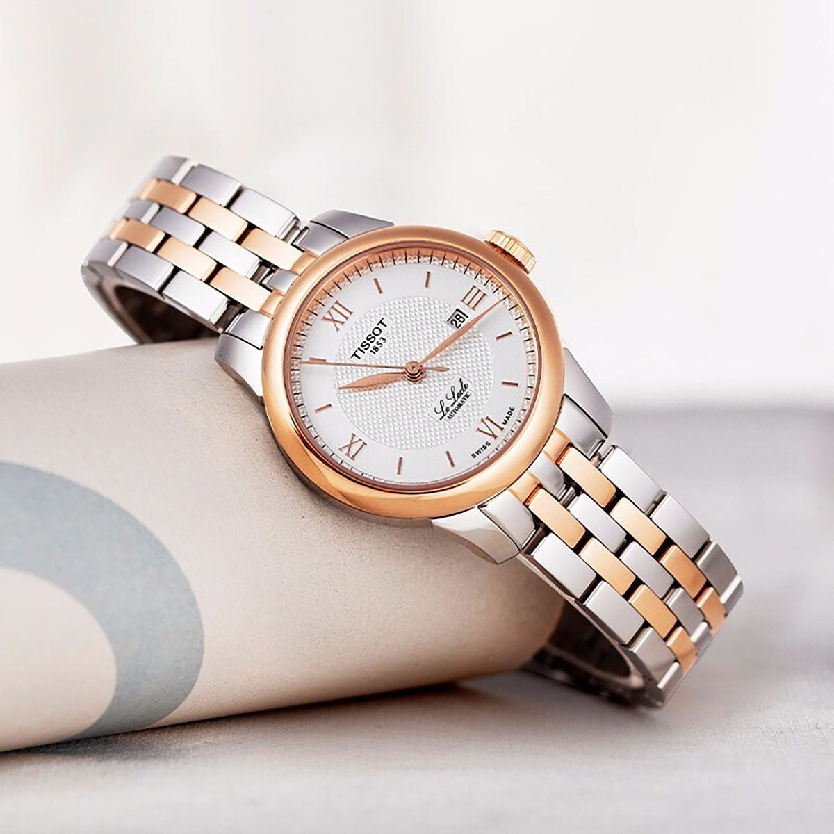 Tissot Le Locle Automatic Small Lady Silver Dial Two Tone Steel Strap Watch For Women - T41.2.183.33