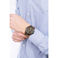 Fossil Forrester Chronograph Black Dial Brown Leather Strap Watch for Men - FS5608