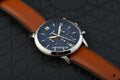 Fossil Neutra Chronograph Blue Dial Brown Leather Strap Watch for Men - FS5453