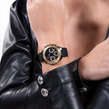 Guess Cosmic Multifunction Black Dial Black Silicone Strap Watch For Women - GW0466L1