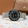 Breitling Superocean Heritage '57 Black Dial Silver Mesh Bracelet Watch for Men - A10370121B1A1