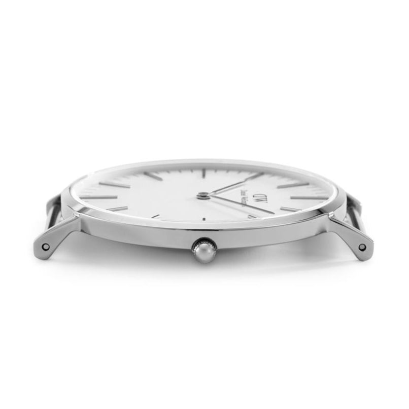 Daniel Wellington Classic Reading White Dial Black Leather Strap Watch For Men - DW00100028