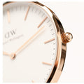 Daniel Wellington Classic York White Dial Brown Leather Strap Watch For Women - DW00100038