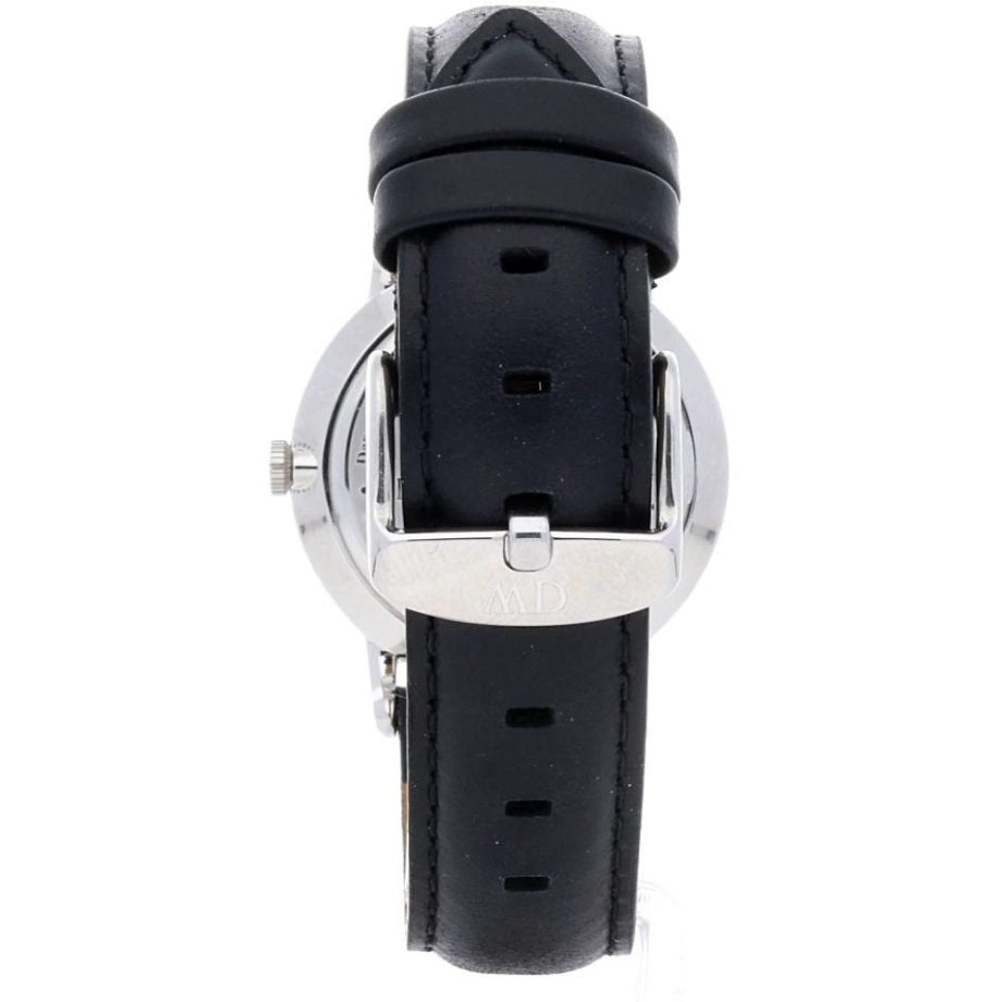 Daniel Wellington Dapper Sheffield White Dial Black Leather Strap Watch For Women - DW00100096