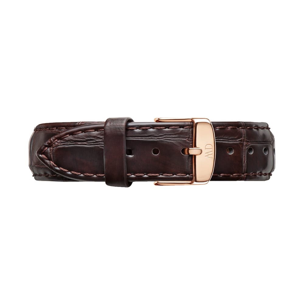 Daniel Wellington Classic York Black Dial Brown Leather Strap Watch For Women - DW00100140