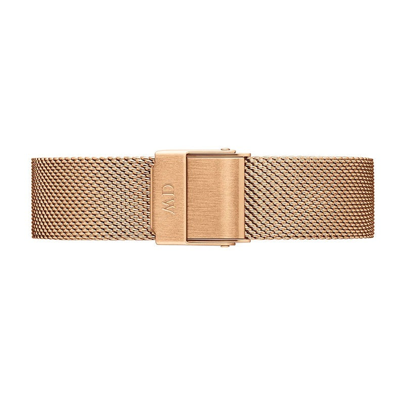 Daniel Wellington Classic Melrose Black Dial Rose Gold Mesh Bracelet Watch For Women - DW00100161