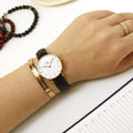Daniel Wellington Petite Sheffield White Dial Black Leather Strap Watch For Women - DW00100174