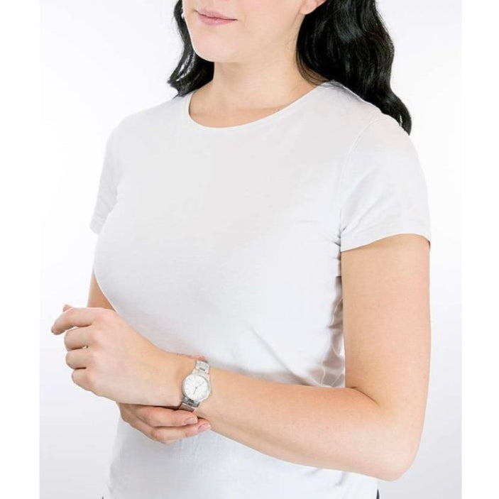 Daniel Wellington Iconic Link White Dial Silver Steel Strap Watch For Women - DW00100207