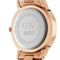 Daniel Wellington Iconic Link Analog Black Dial Rose Gold Steel Strap Watch For Women - DW00100214