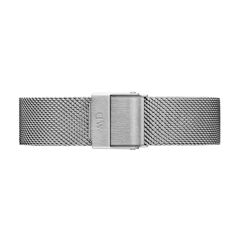 Daniel Wellington Petite Sterling Black Dial Silver Mesh Bracelet Watch For Women - DW00100218