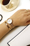 Daniel Wellington Classic Petite White Dial Rose Gold Mesh Bracelet Watch For Women - DW00100219