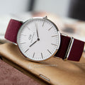 Daniel Wellington Classic Roselyn White Dial Red NATO Strap Watch For Women - DW00100268