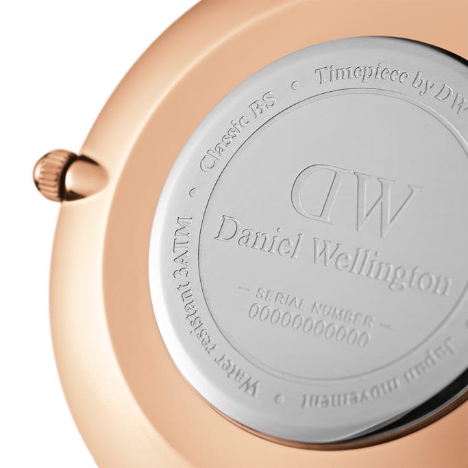 Daniel Wellington Classic Petite Dover Black Dial White NATO Strap Watch For Women - DW00100312