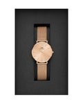 Daniel Wellington Petite Rose Gold Dial Rose Gold Mesh Bracelet Watch For Women - DW00100471