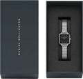 Daniel Wellington Quadro Studio Black Dial Silver Mesh Strap Watch For Women - DW00100522
