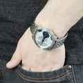 Diesel Mini Daddy Dual Time Silver Dial Stainless Steel Watch For Men - DZ7305