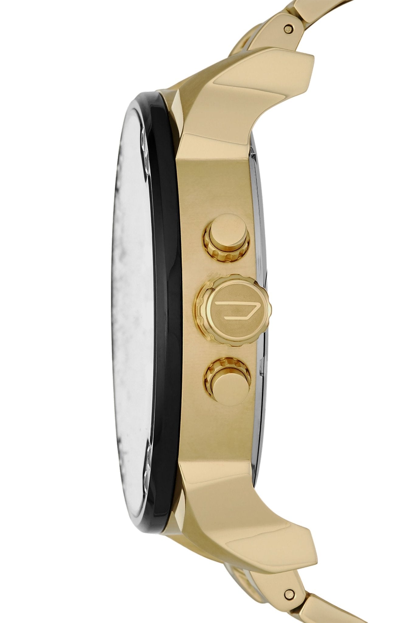 Diesel Mr Daddy 2.0 Chronograph Black Dial Gold Steel Strap Watch For Men - DZ7333