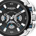 Diesel BAMF Chronograph Black Dial Black Leather Strap Watch For Men - DZ7345