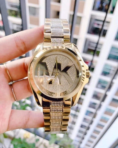 Michael Kors Bradshaw Gold Dial Gold Steel Strap Watch for Women - MK6487