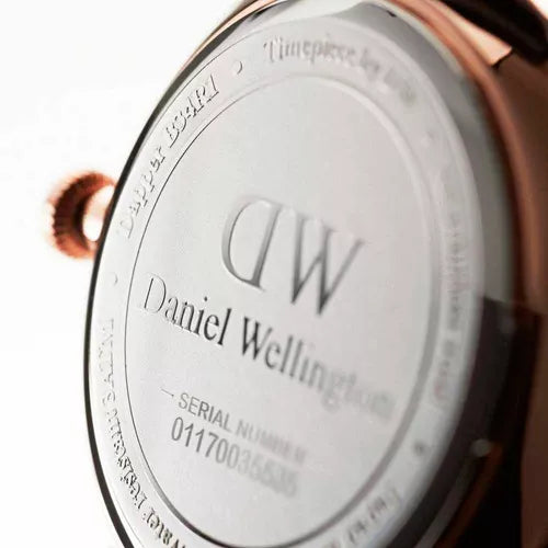 Daniel Wellington Dapper Durham White Dial Brown Leather Strap Watch For Men - DW00100115