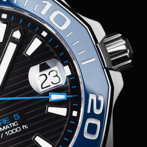 Tag Heuer Aquaracer Calibre 5 Automatic Black Dial Black Nylon Strap Watch for Men - WAY211B.FC6363