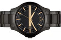 Armani Exchange Hampton Chronograph Black Dial Black Steel Strap Watch For Men - AX2413