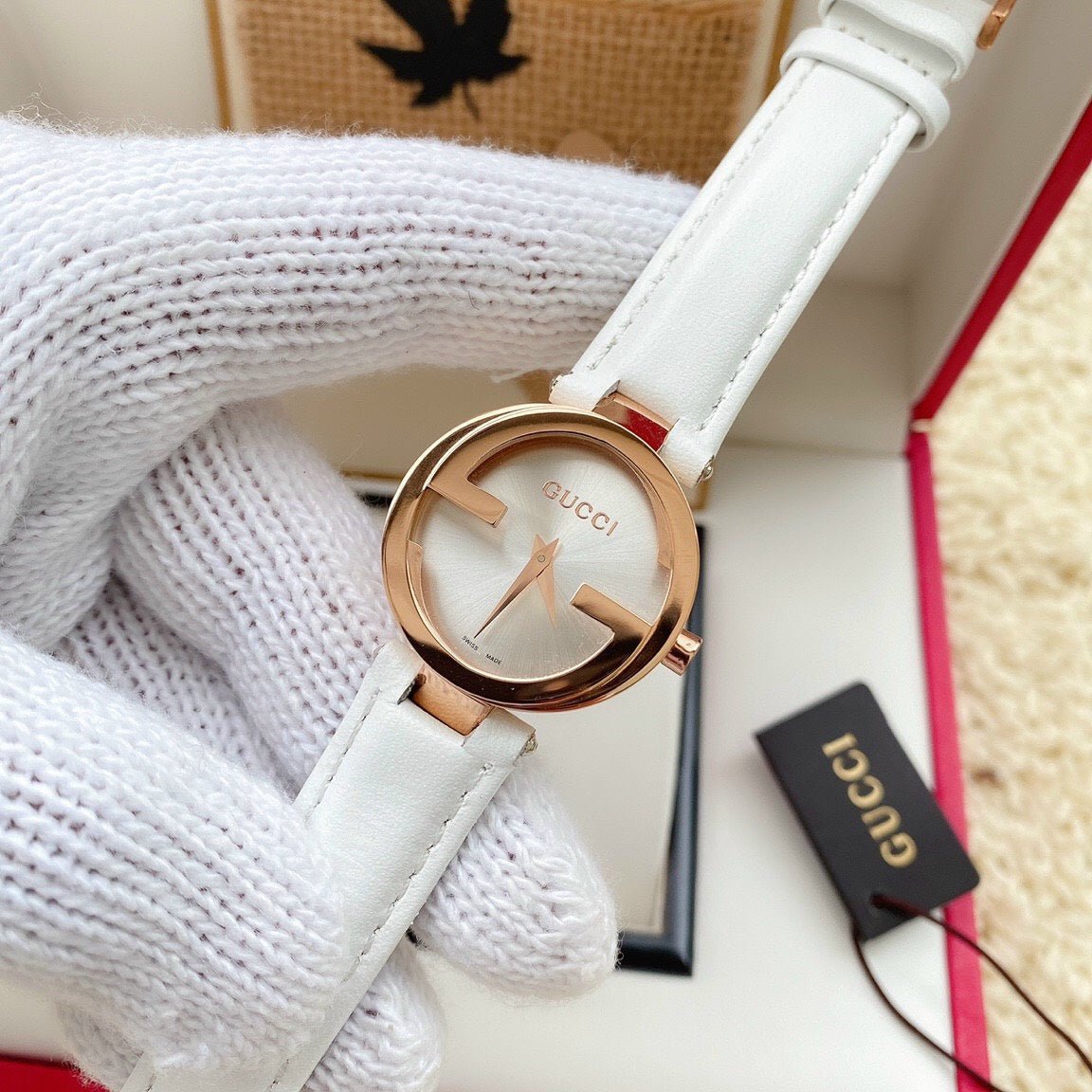 Gucci Interlocking Latin Grammy Special Edition Gold Watch For Women - YA133313